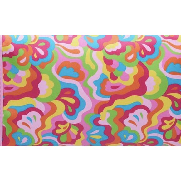 Makeup Bag Clutch Abstract Floral Paisley Watercolor Print Zipper Vegan Leather - Picture 3 of 7